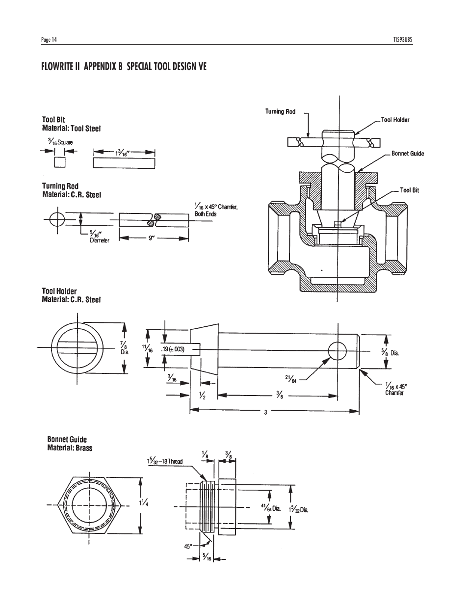 Flowrite ii appendix b special tool design ve | Powers 593 Series Flowrite II Heavy Duty Bronze Globe Control Valves - Heavy Duty Bronze User Manual | Page 14 / 16