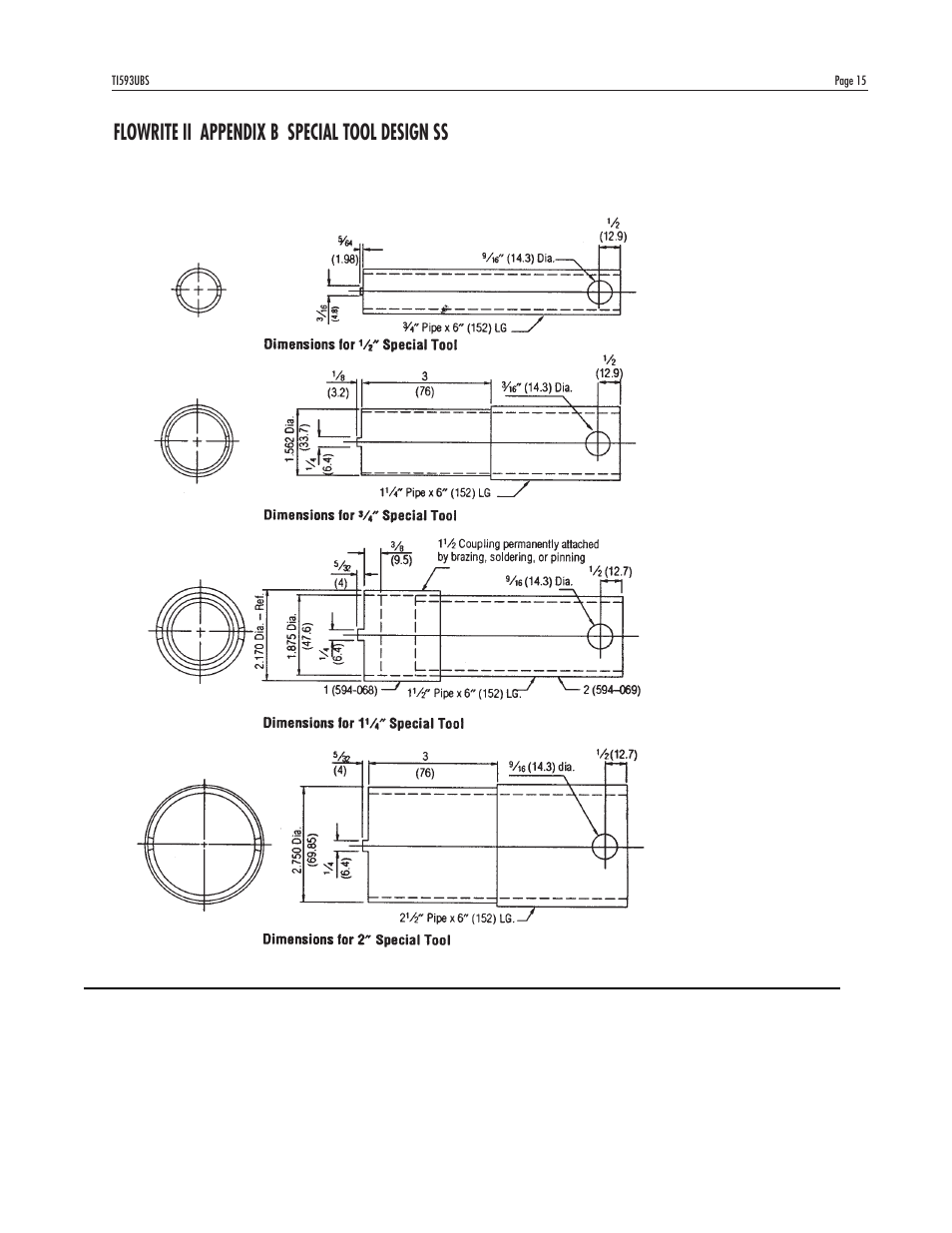 Flowrite ii appendix b special tool design ss | Powers 593 Series Flowrite II Heavy Duty Bronze Globe Control Valves - Heavy Duty Bronze User Manual | Page 15 / 16
