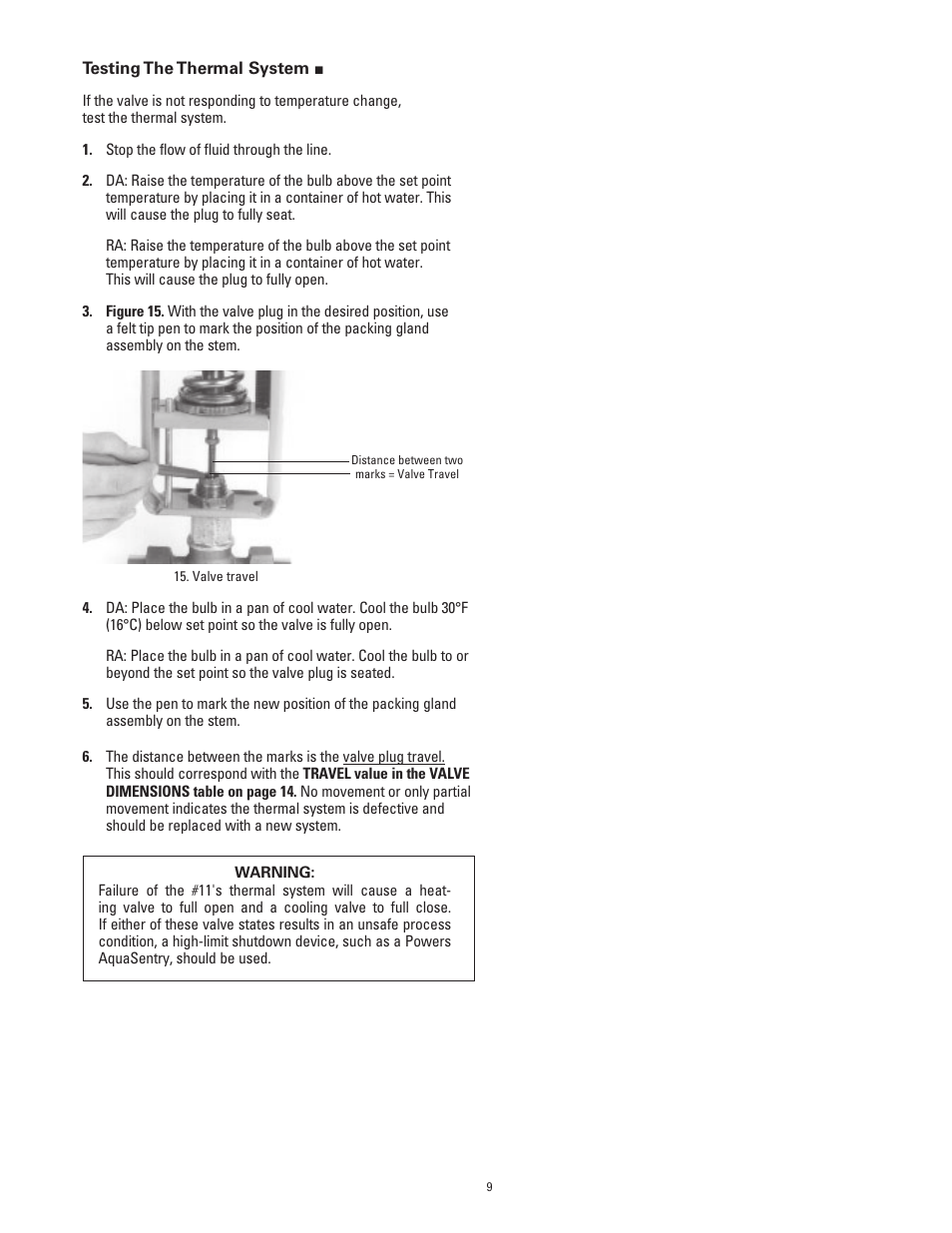 Powers 595 Series 11 Self-Operating Temperature Regulators - Type DB & DS Double Seat, Balanced User Manual | Page 9 / 20