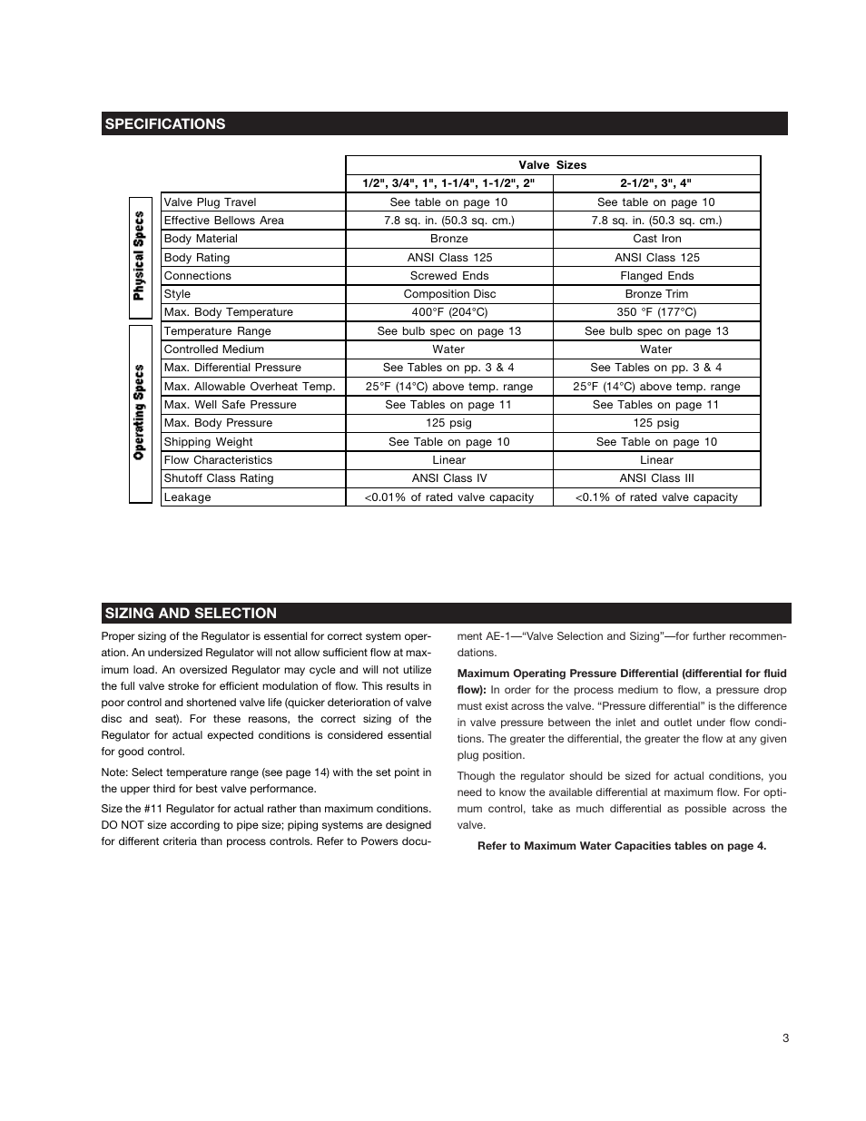Powers 595 Series 11 Self-Operating Temperature Regulators - Type WM 3-Way Water Mix User Manual | Page 3 / 16