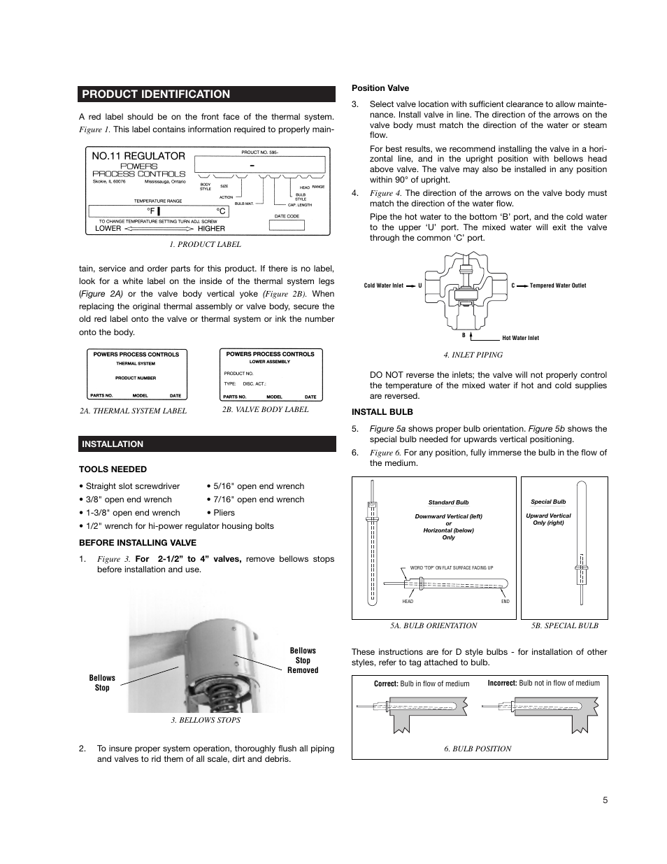 Product identification | Powers 595 Series 11 Self-Operating Temperature Regulators - Type WM 3-Way Water Mix User Manual | Page 5 / 16