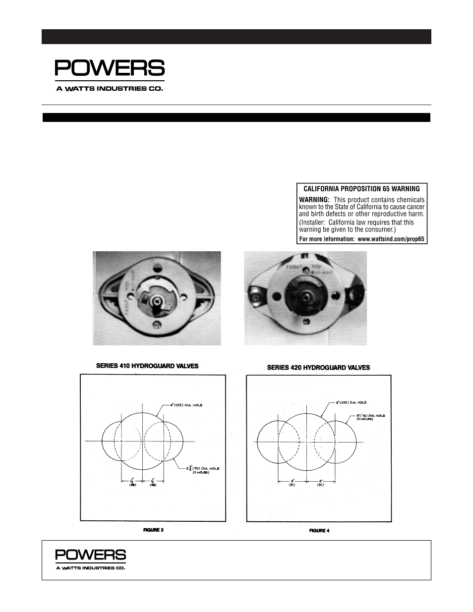 Powers e420 Series Combination T/P Tempering Valves - Thin Wall Mounting Kit User Manual | 1 page