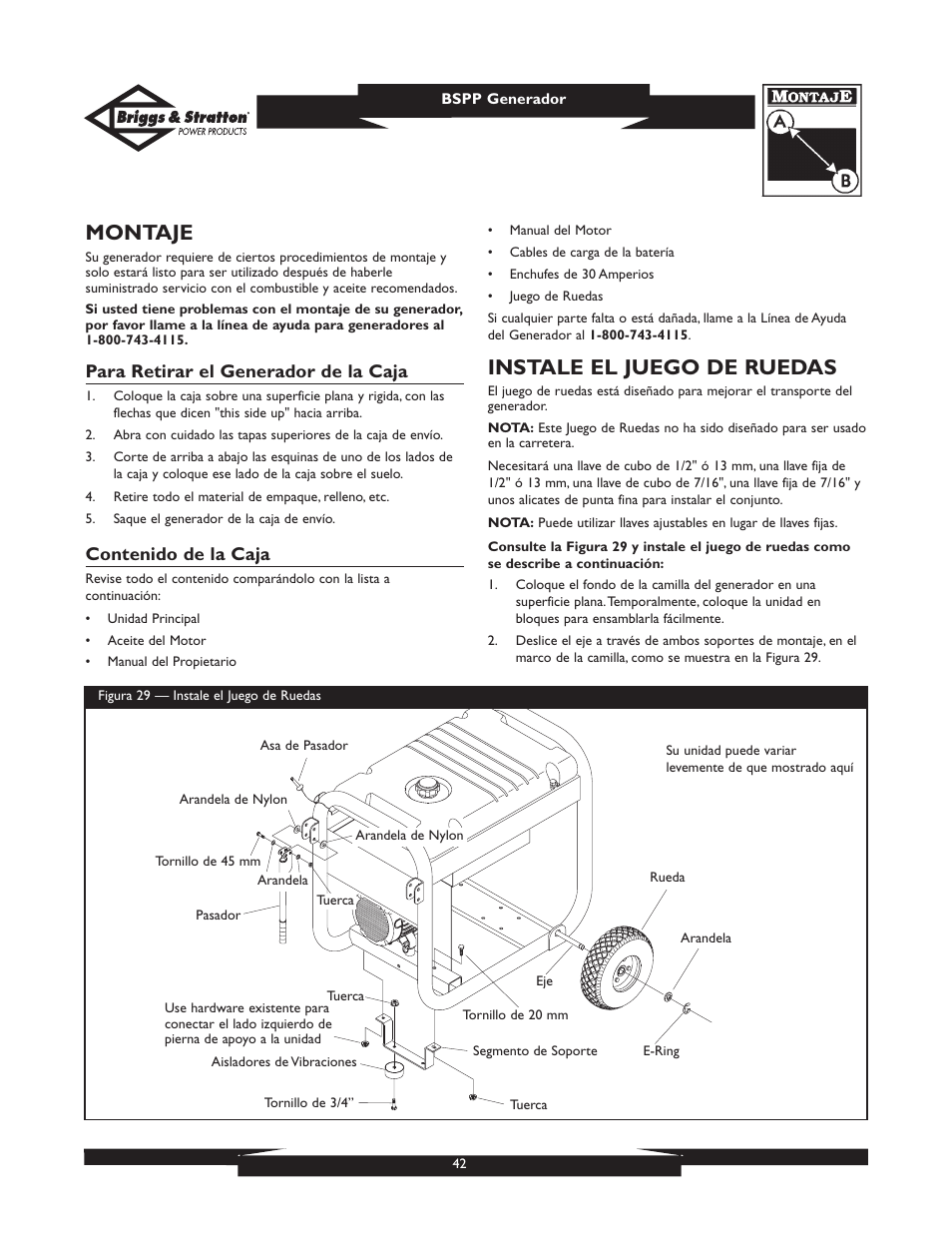 Briggs & Stratton PRO6500 User Manual | Page 42 / 56