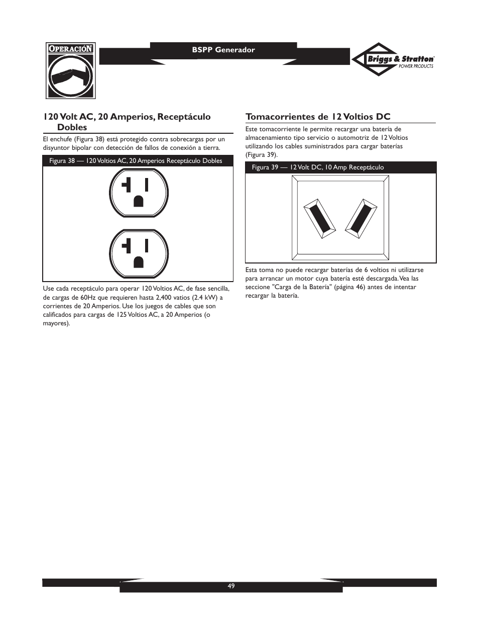 Briggs & Stratton PRO6500 User Manual | Page 49 / 56