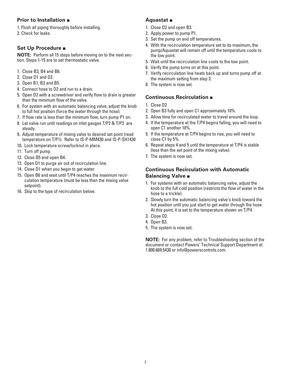 Powers PowerStation XP Single and Multi-Valve Series - Single Valve 1 - 208 gpm User Manual | Page 2 / 4