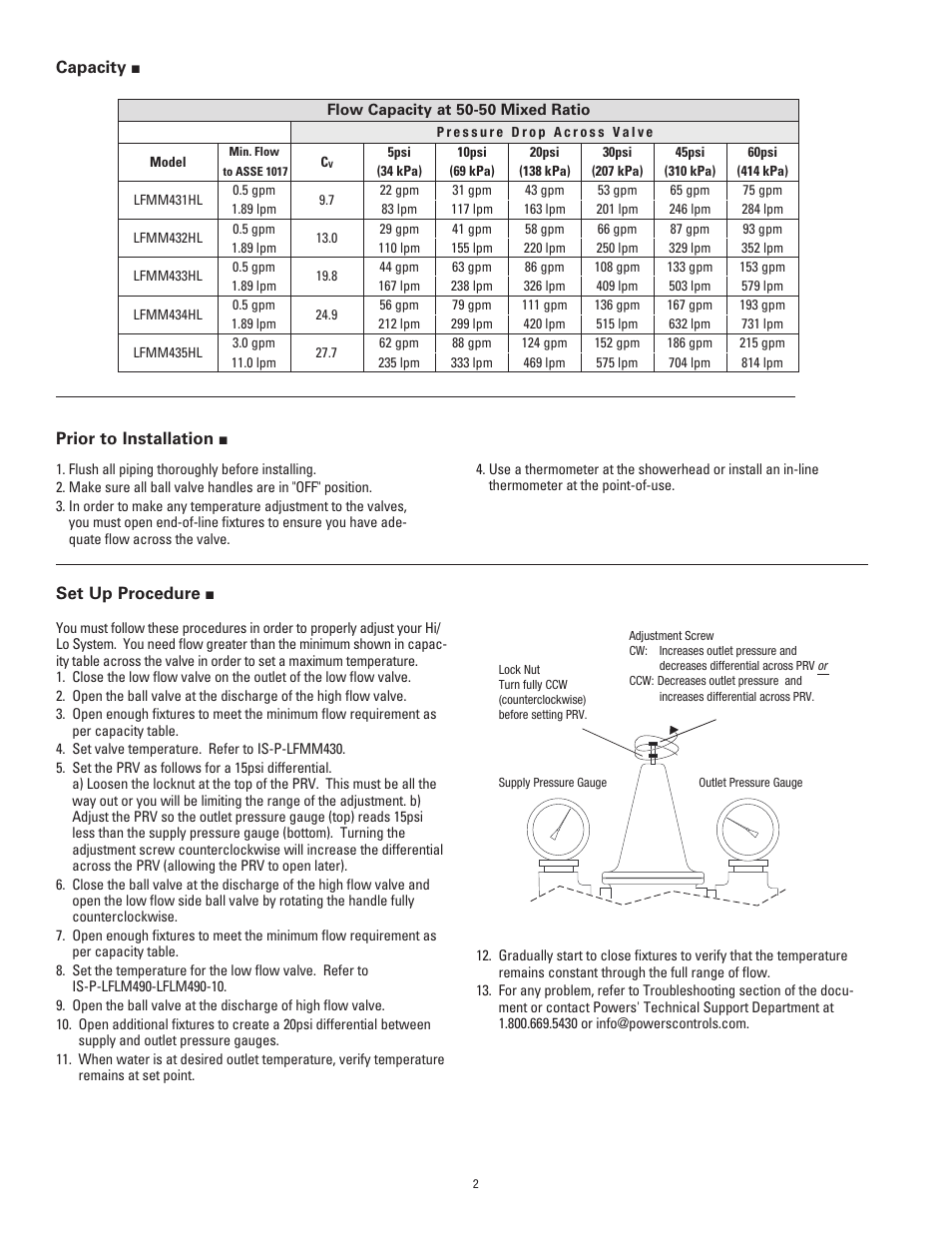 Powers MM430 2 Valve HiLo User Manual | Page 2 / 4