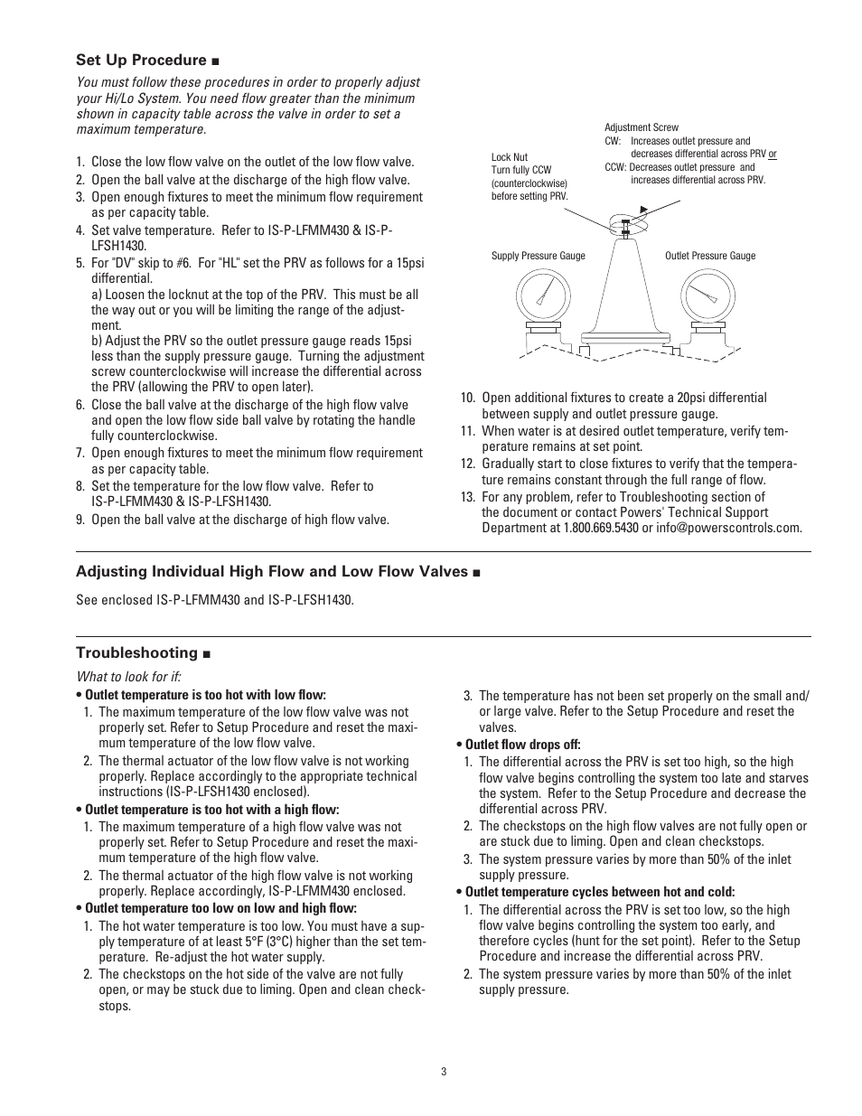 Powers SH1430 2 Valve HiLo & DV User Manual | Page 3 / 4