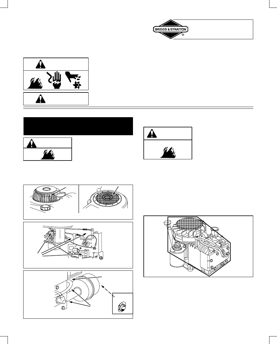 Maintenance, Engine and engine parts, Warning | Briggs & Stratton 28B700 User Manual | Page 13 / 20