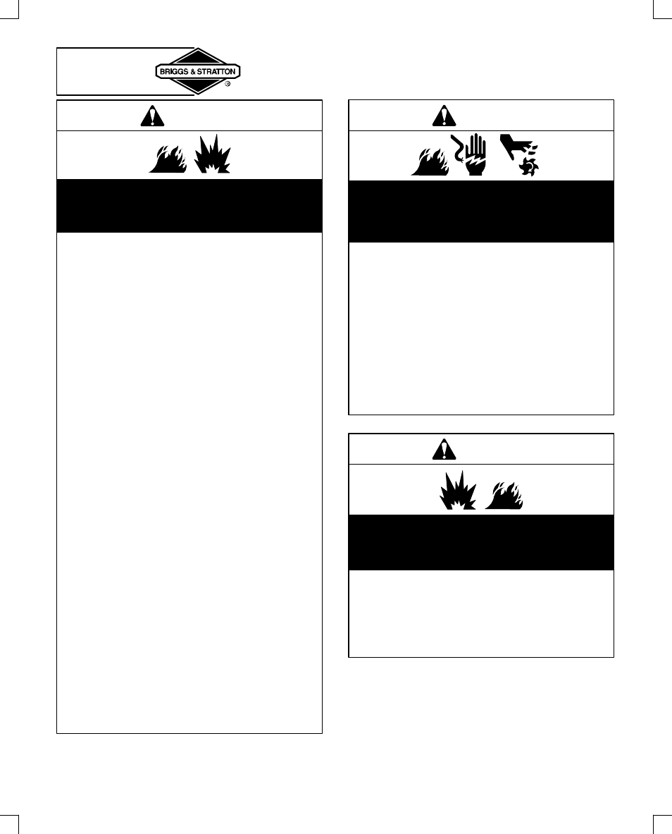 Safety, Warning | Briggs & Stratton 28B700 User Manual | Page 4 / 20