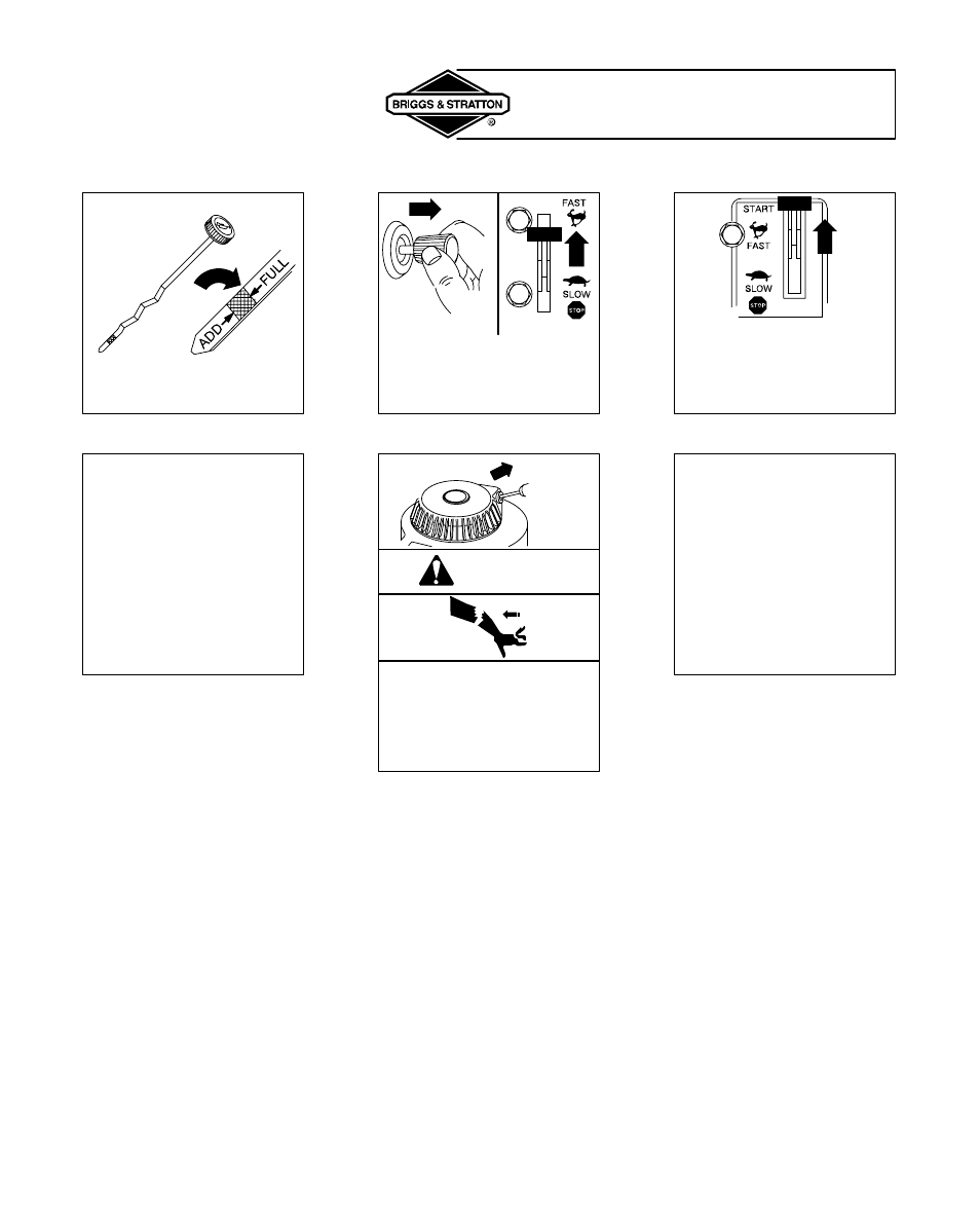 Starting and stopping, Rewind (manual) starter, Warning | Briggs & Stratton 28B700 User Manual | Page 9 / 20
