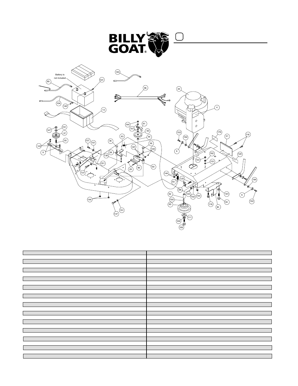 Parts drawing | Briggs & Stratton FM3300 User Manual | Page 16 / 20