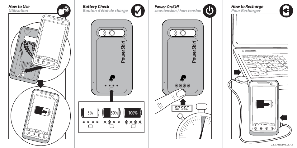 PowerSkin HTC Evo 4G (AP1507EVO) User Manual | Page 2 / 2