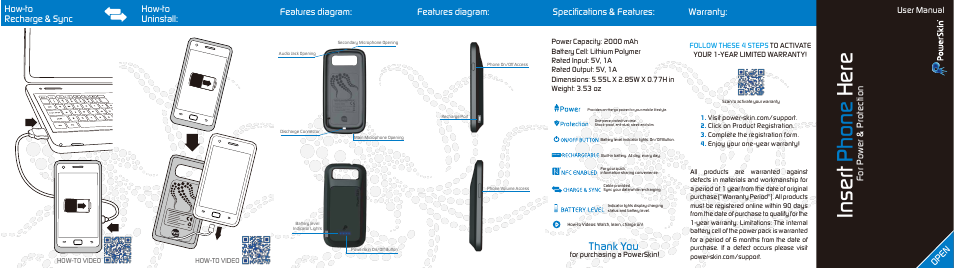 PowerSkin Samsung GALAXY EXPRESS (BC01SGEXP01-00BK) User Manual | 2 pages