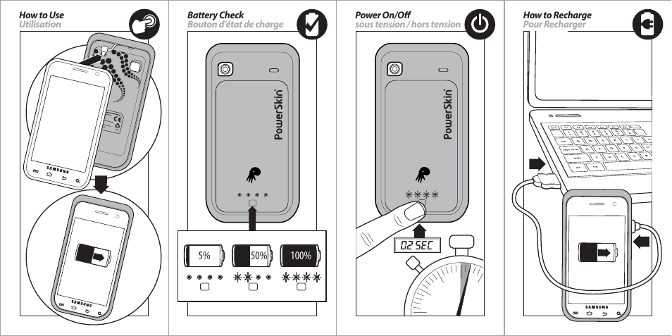 PowerSkin Samsung Galaxy S 4G, Vibrant, S Plus (i9001), i9000 & i9003 (AP1505I90) User Manual | Page 2 / 2