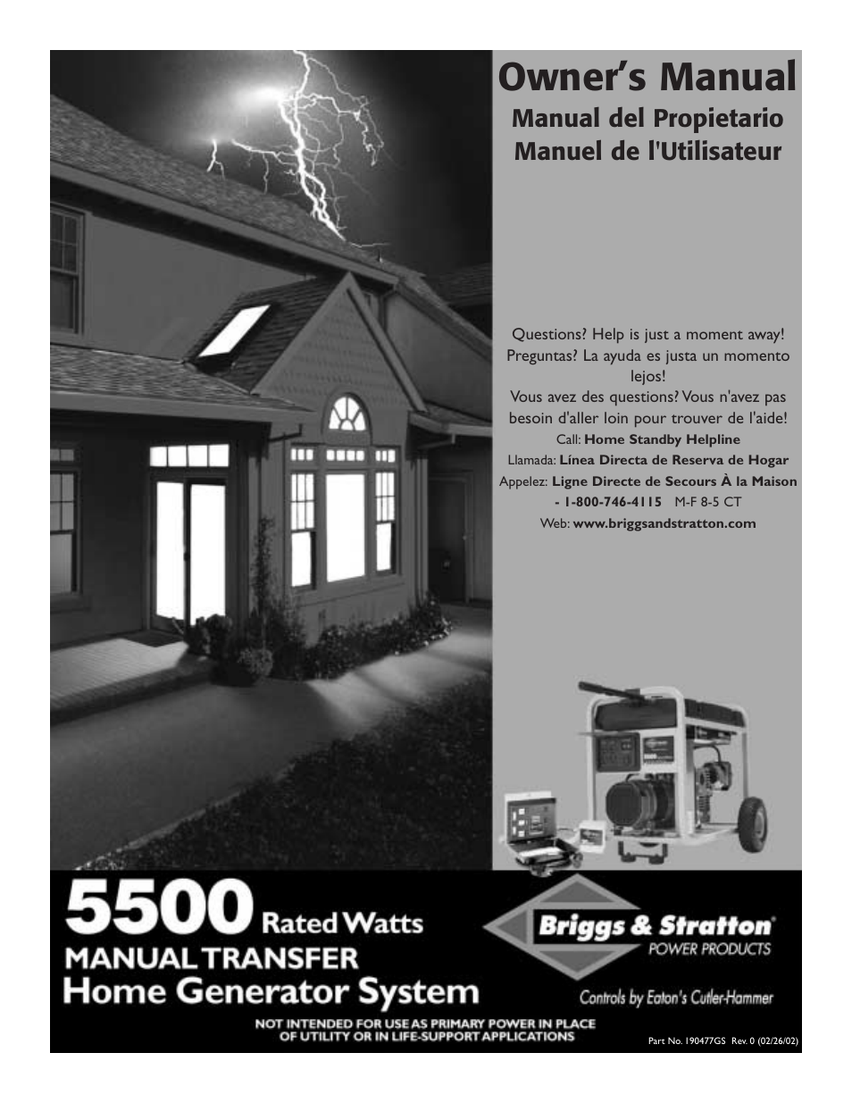 Briggs & Stratton 190477GS User Manual | 40 pages