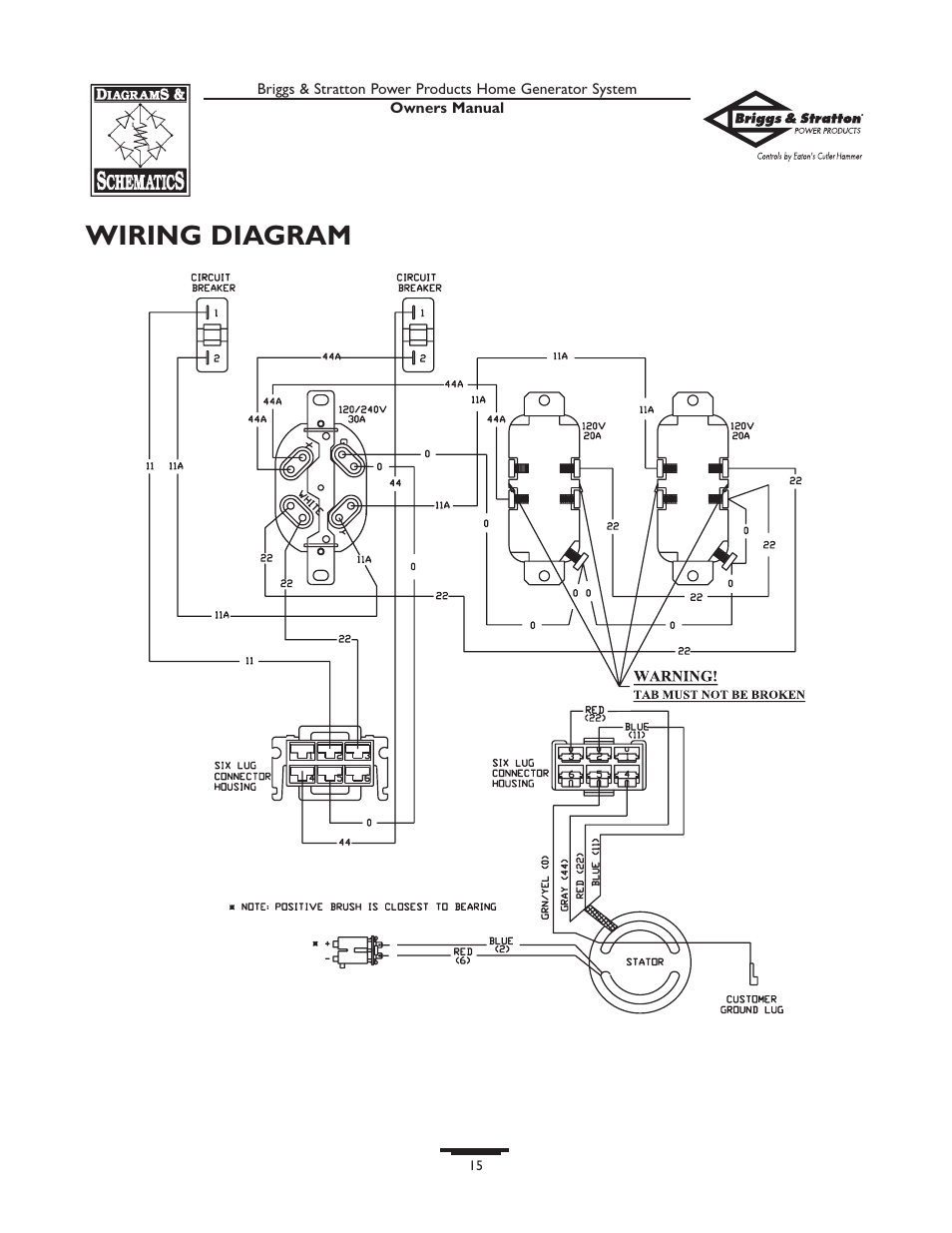 Wiring diagram | Briggs & Stratton 190477GS User Manual | Page 15 / 40