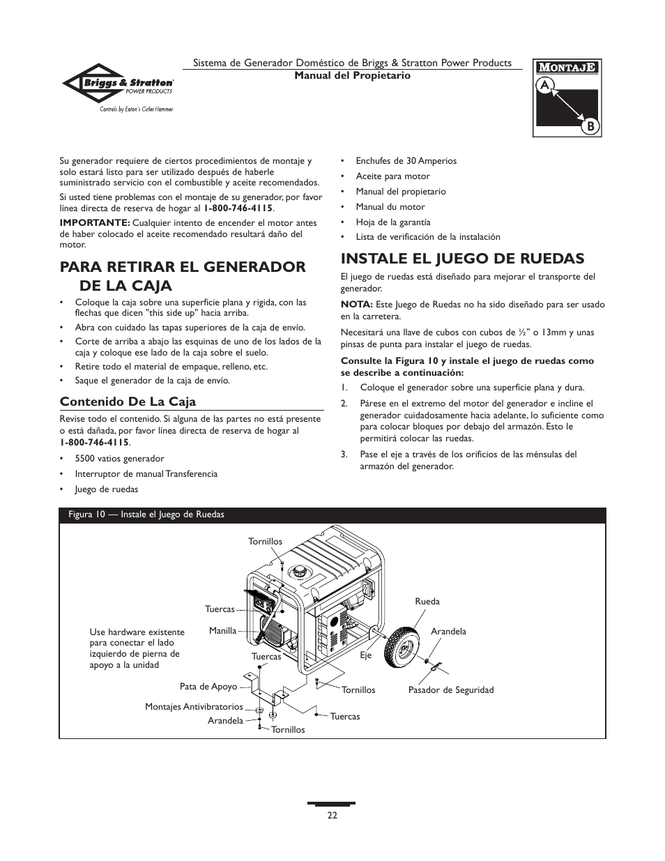 Briggs & Stratton 190477GS User Manual | Page 22 / 40