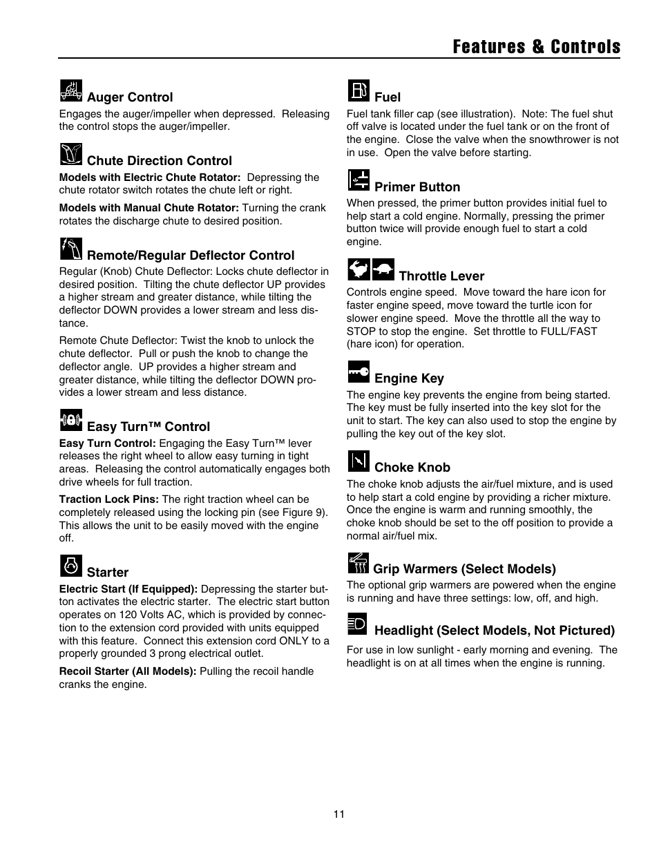 Features & controls | Briggs & Stratton 1732 User Manual | Page 13 / 36