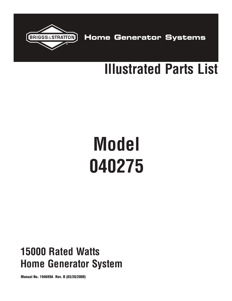 Briggs & Stratton 40275 User Manual | 7 pages