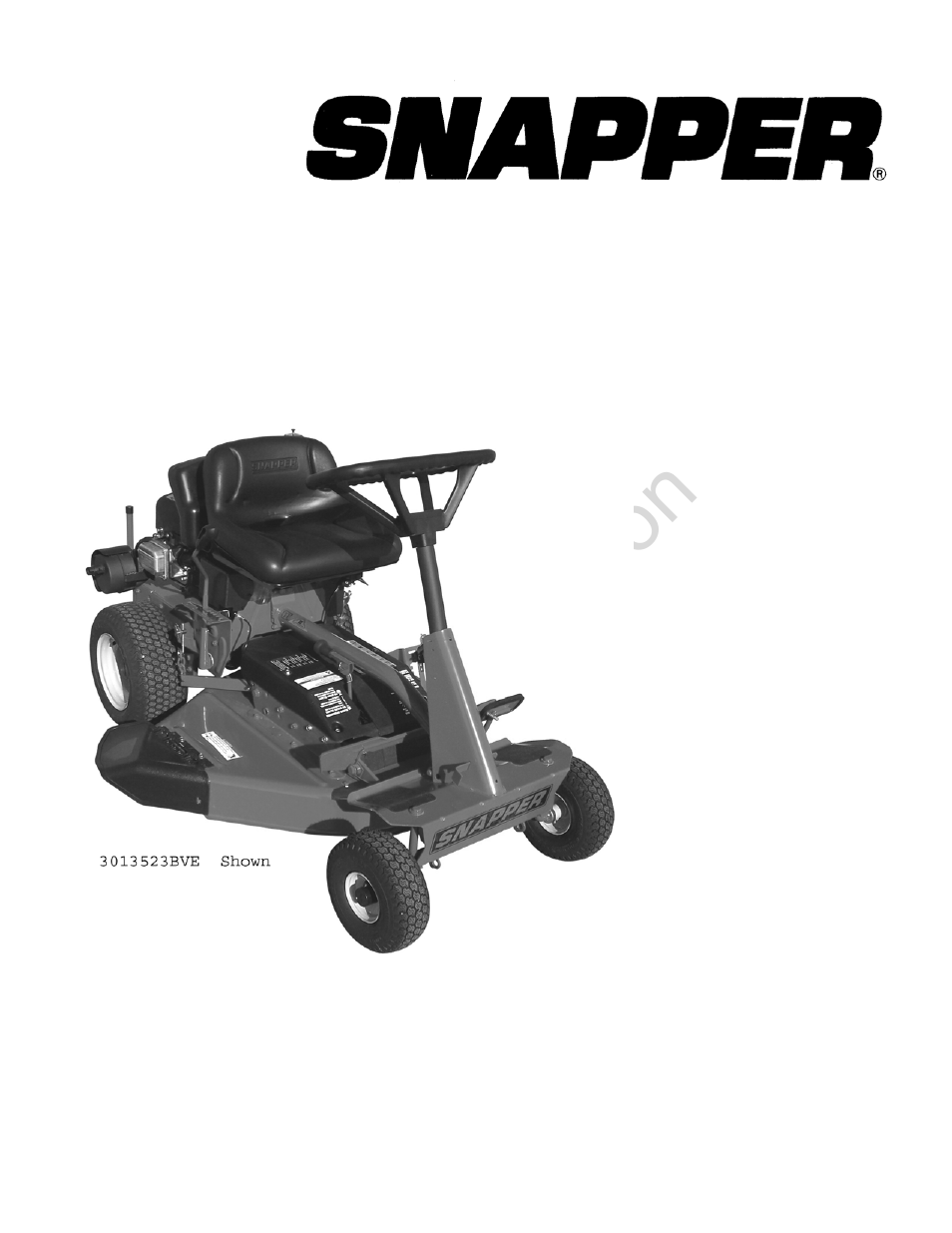 Briggs & Stratton SNAPPER 7800697 3013523BVE User Manual | 56 pages