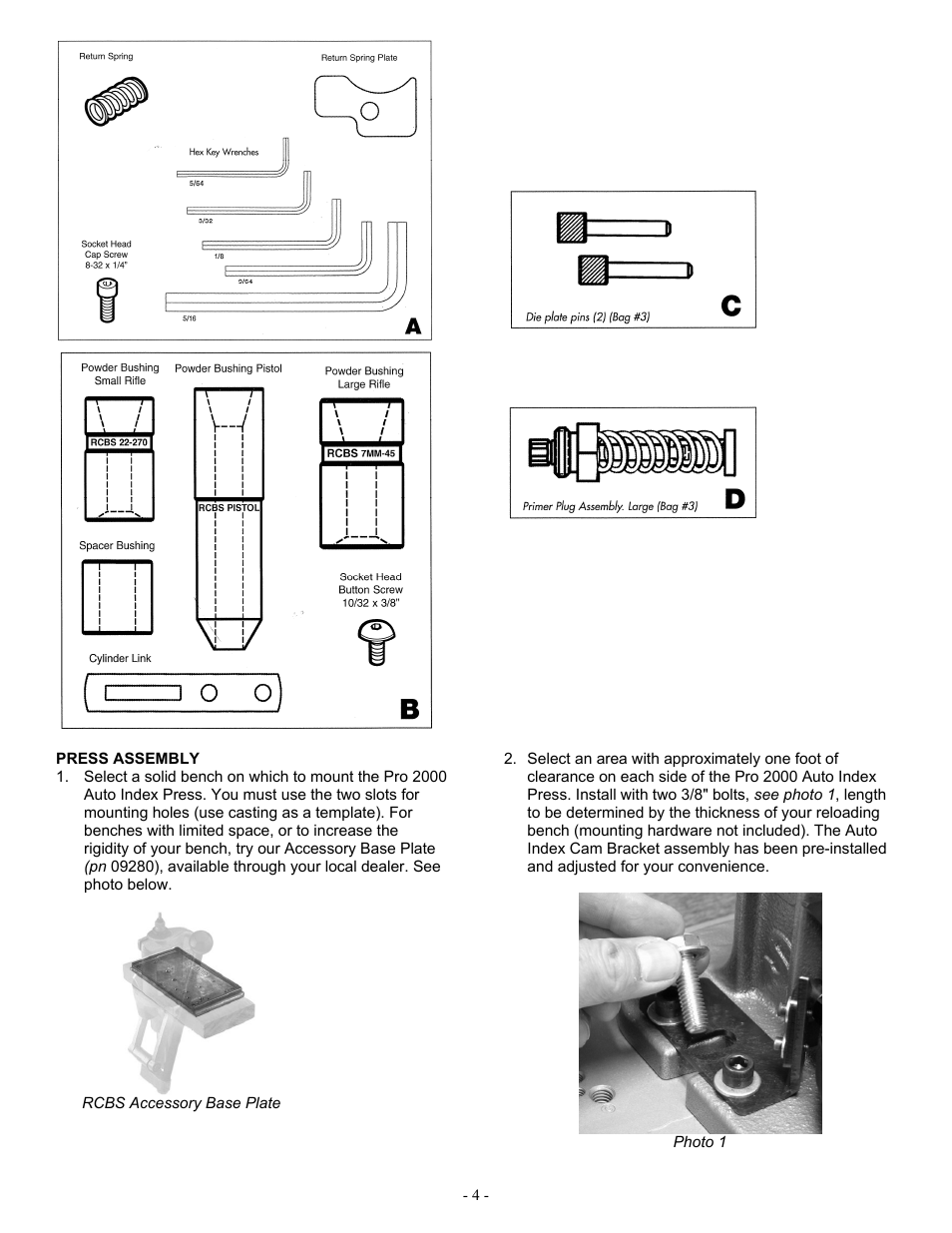 RCBS Pro 2000 Auto Index Reloading Press User Manual | Page 4 / 18