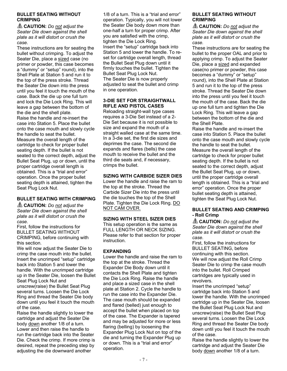 RCBS Pro 2000 Auto Index Reloading Press User Manual | Page 7 / 18