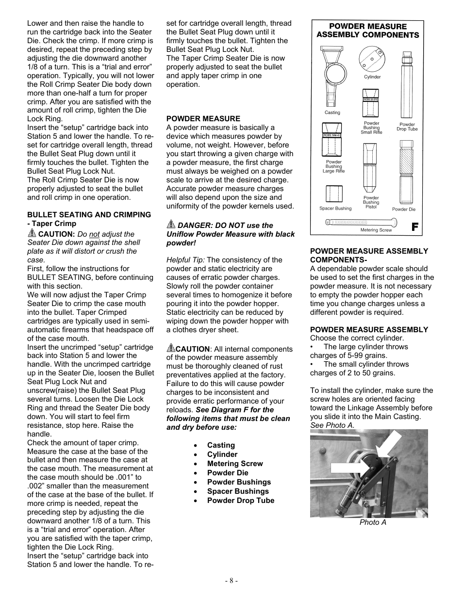 RCBS Pro 2000 Auto Index Reloading Press User Manual | Page 8 / 18