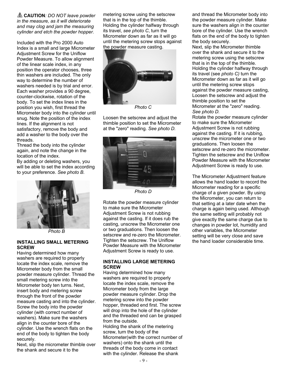 RCBS Pro 2000 Auto Index Reloading Press User Manual | Page 9 / 18
