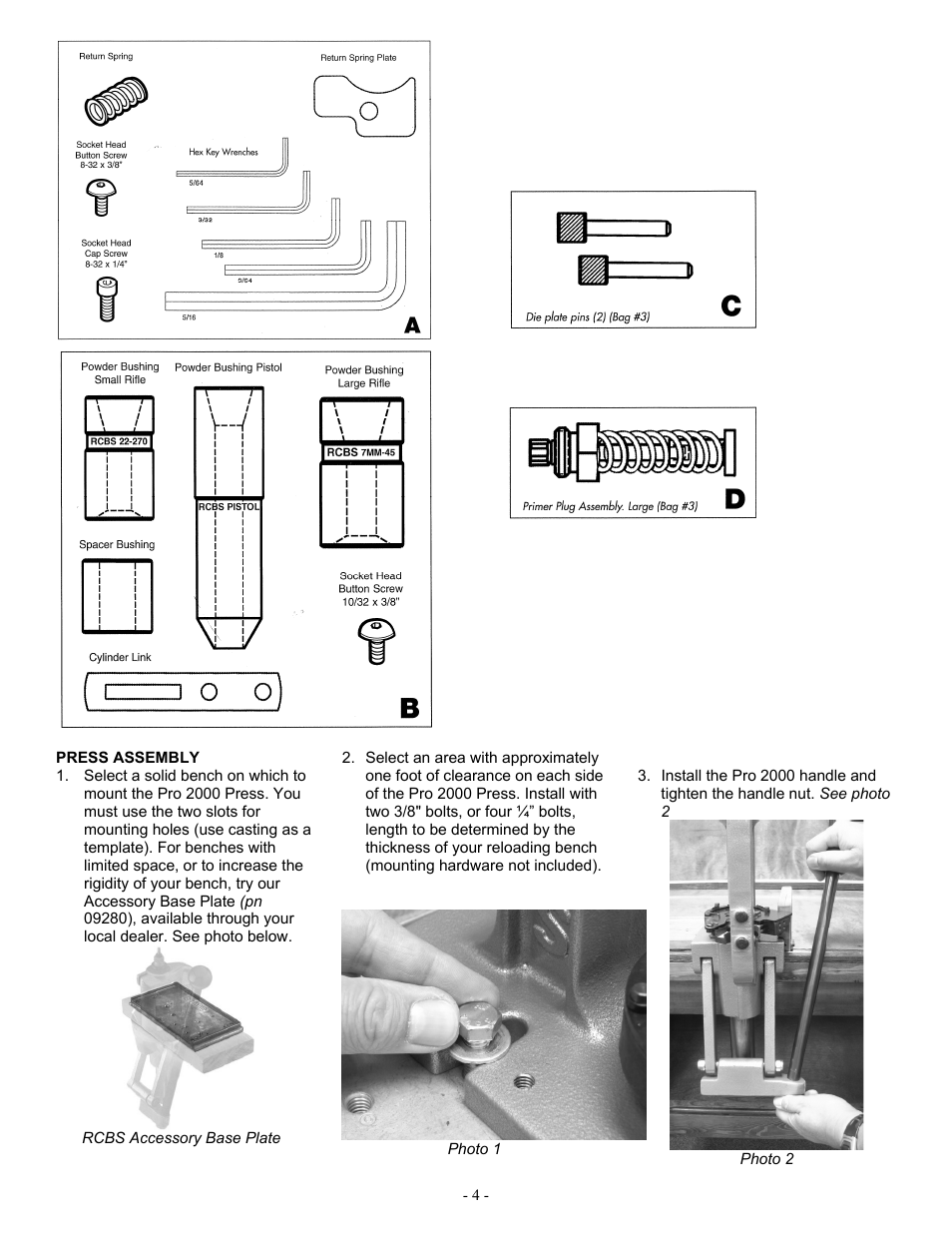 RCBS Pro 2000 Progressive Reloading Press User Manual | Page 4 / 16