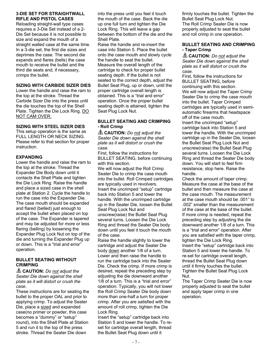 RCBS Pro 2000 Progressive Reloading Press User Manual | Page 7 / 16