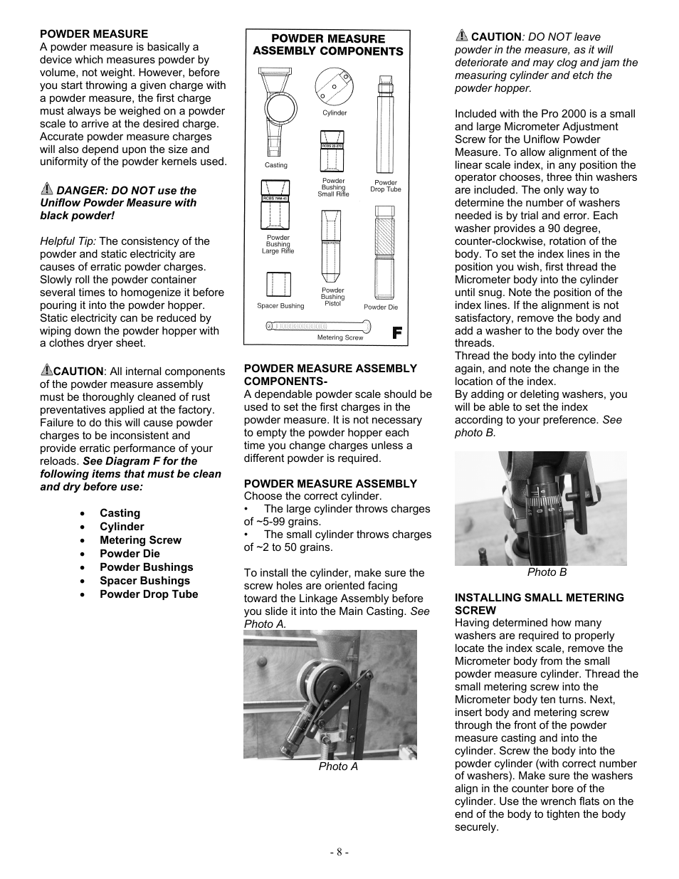 RCBS Pro 2000 Progressive Reloading Press User Manual | Page 8 / 16