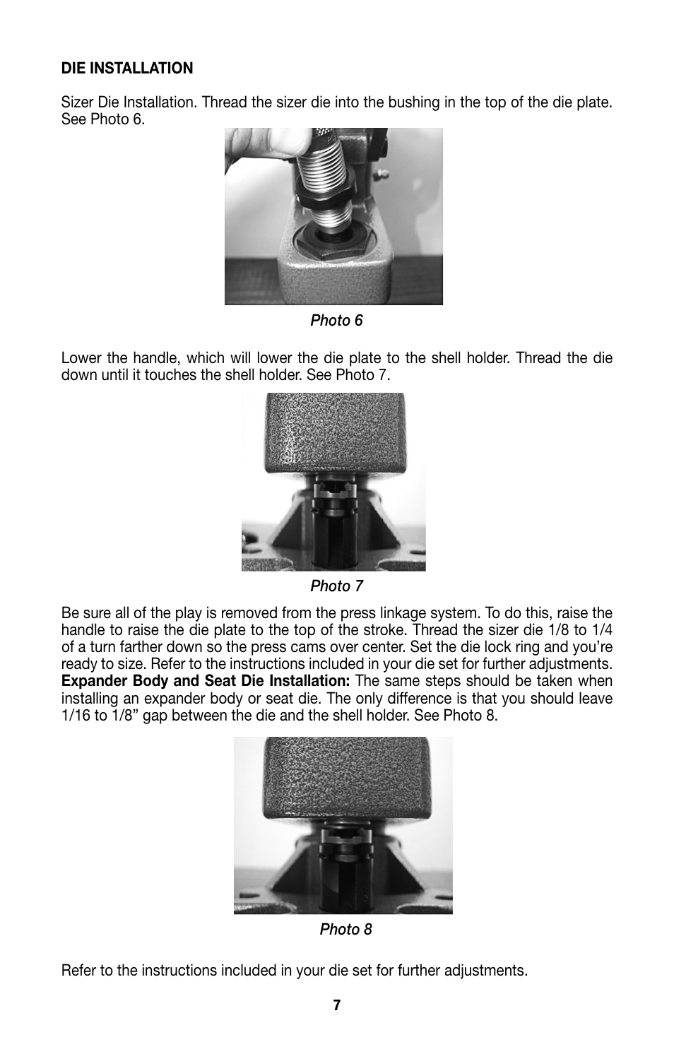 RCBS Summit Reloading Press User Manual | Page 7 / 12