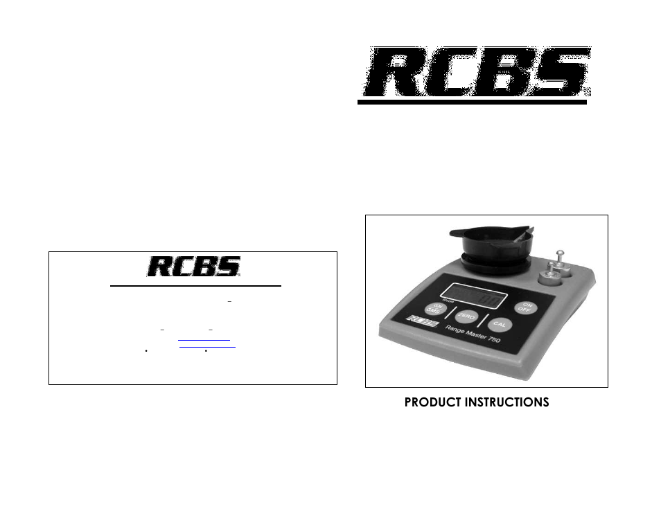 RCBS Range Master 750 User Manual | 3 pages