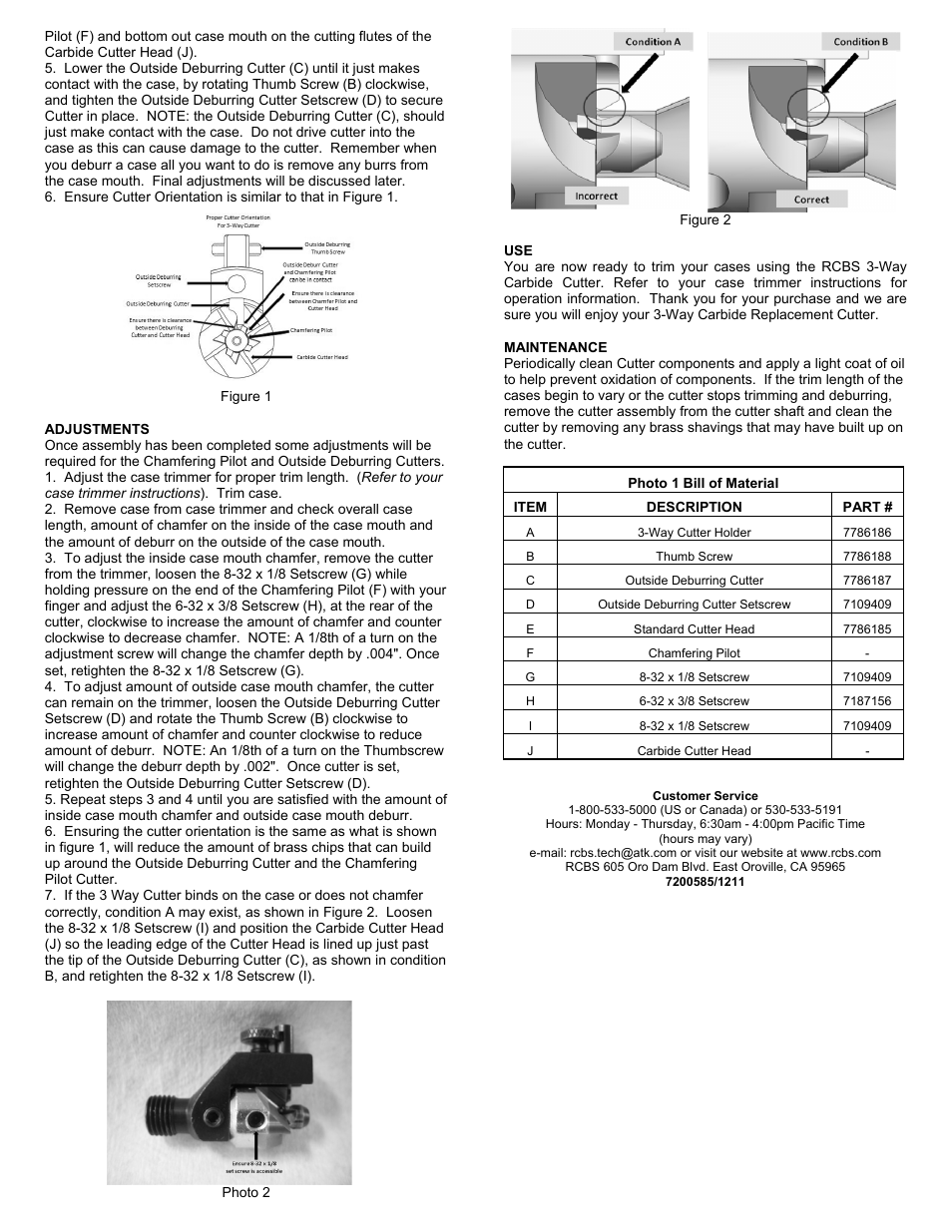 RCBS Carbide Replacement Cutter for Trim Pro 3-way Cutter User Manual | Page 2 / 2