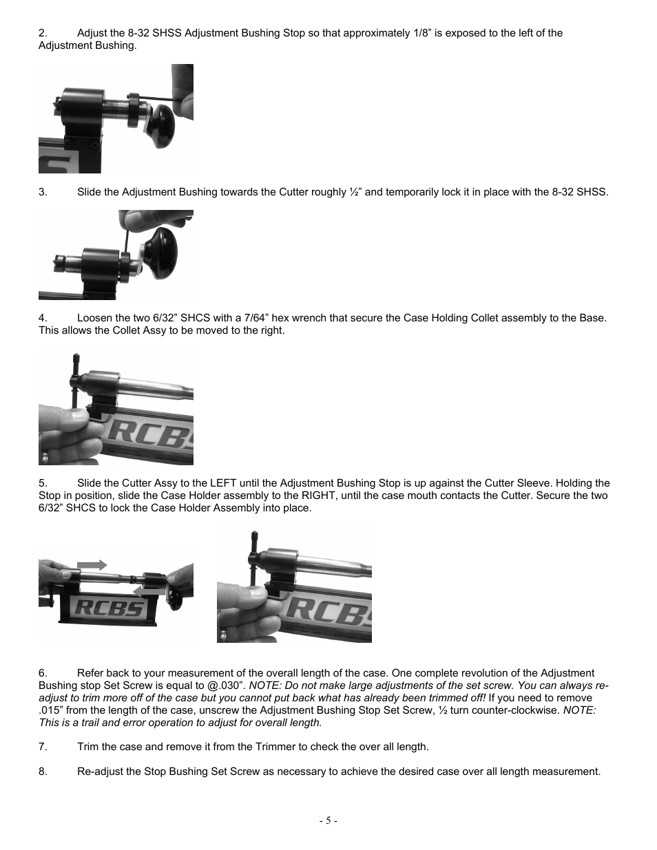 RCBS High Capacity Case Trimmer Kit User Manual | Page 5 / 8