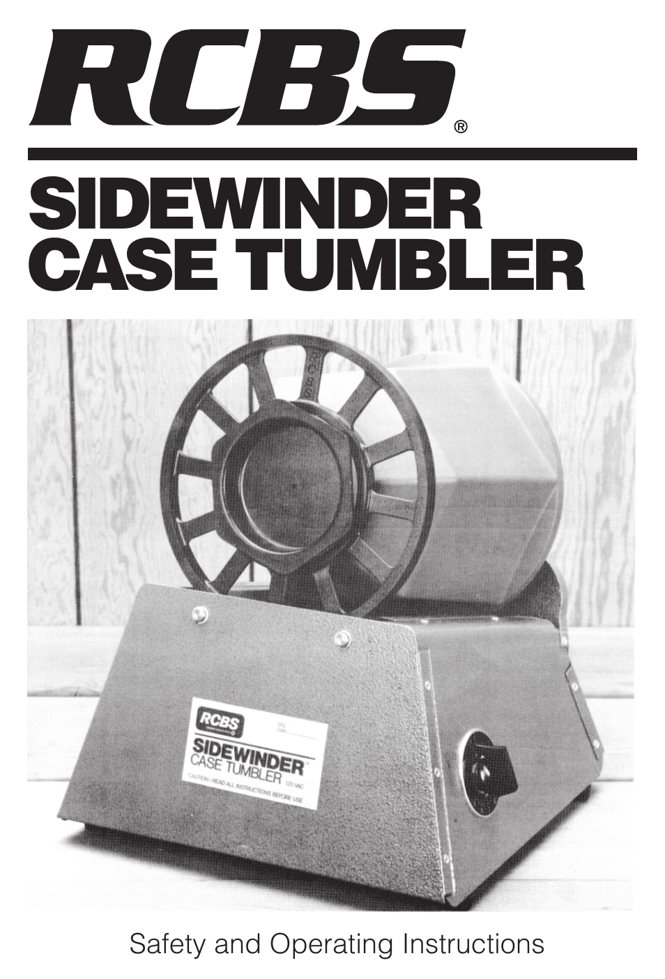 RCBS Sidewinder Case Tumbler User Manual | 6 pages
