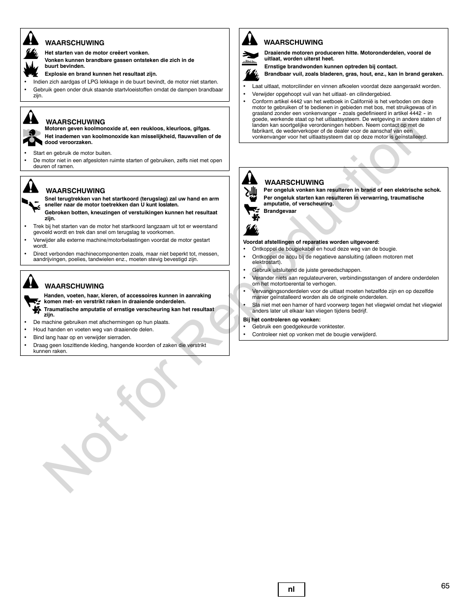Not for reproduction | Briggs & Stratton POWER BUILT 200000 User Manual | Page 65 / 92
