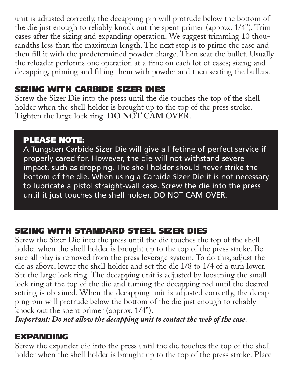 RCBS Cowboy Dies User Manual | Page 8 / 12