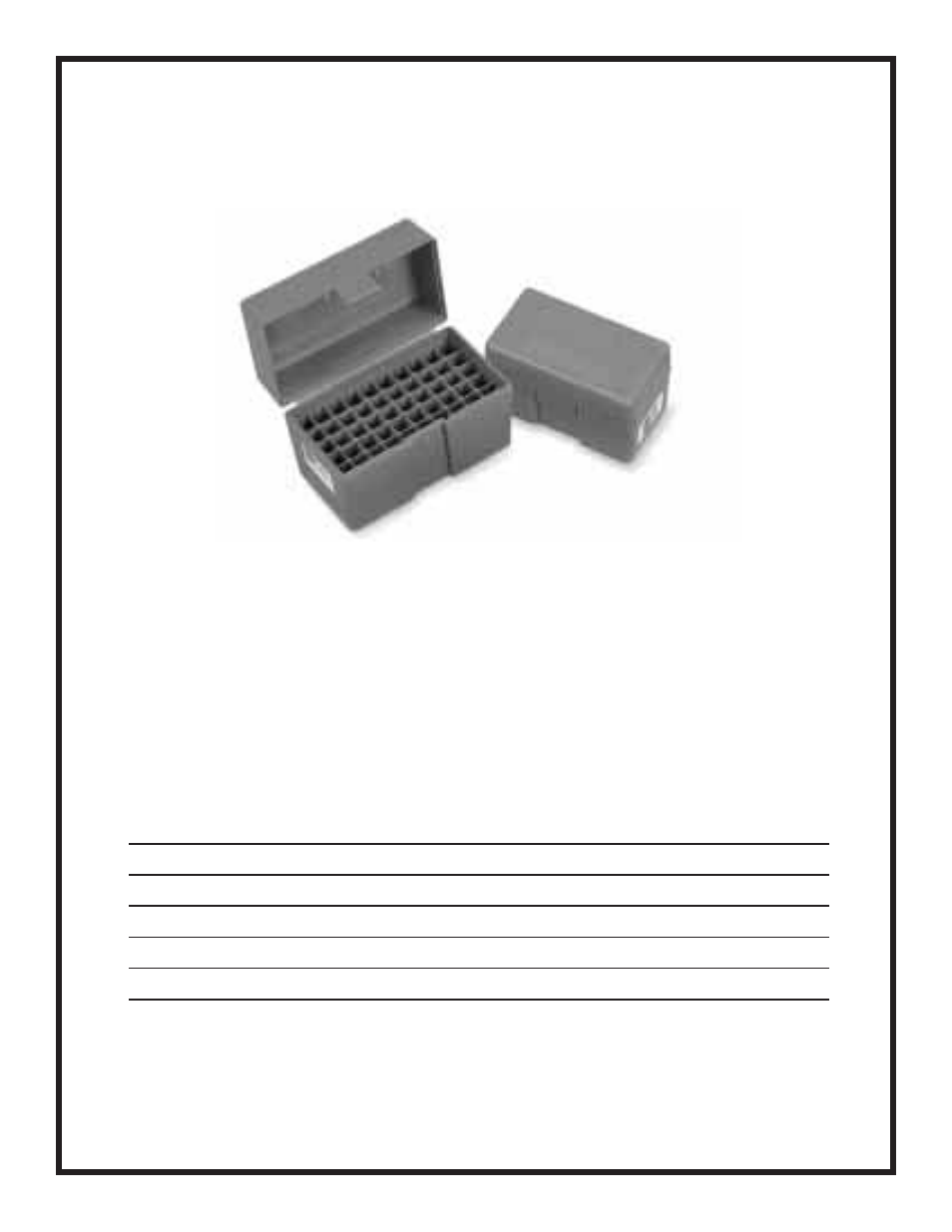 Plastic ammo boxes from rcbs, Part # description | RCBS Lube Die User Manual | Page 11 / 12
