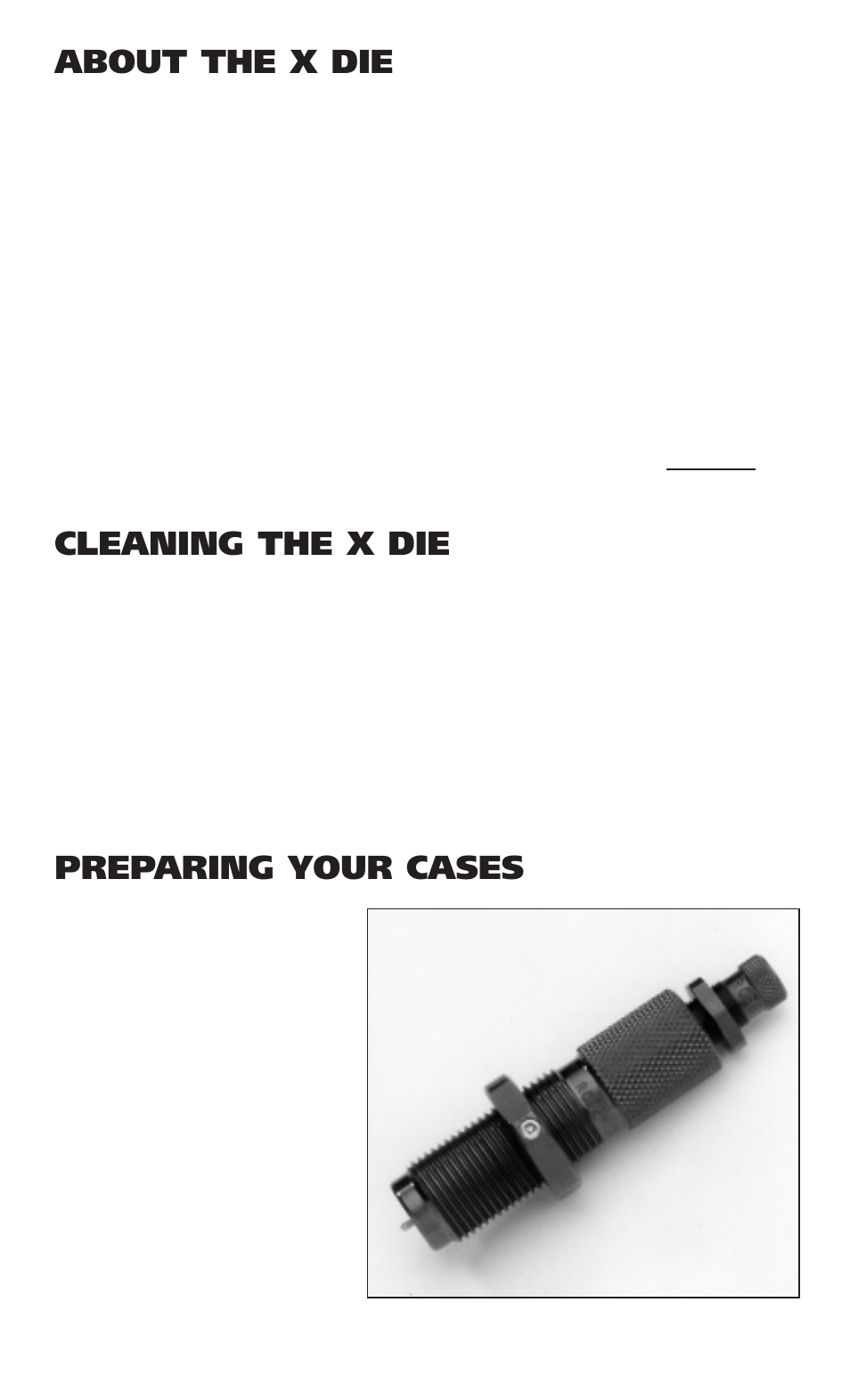 About the x die, Cleaning the x die, Preparing your cases | RCBS X Die Product User Manual | Page 4 / 8