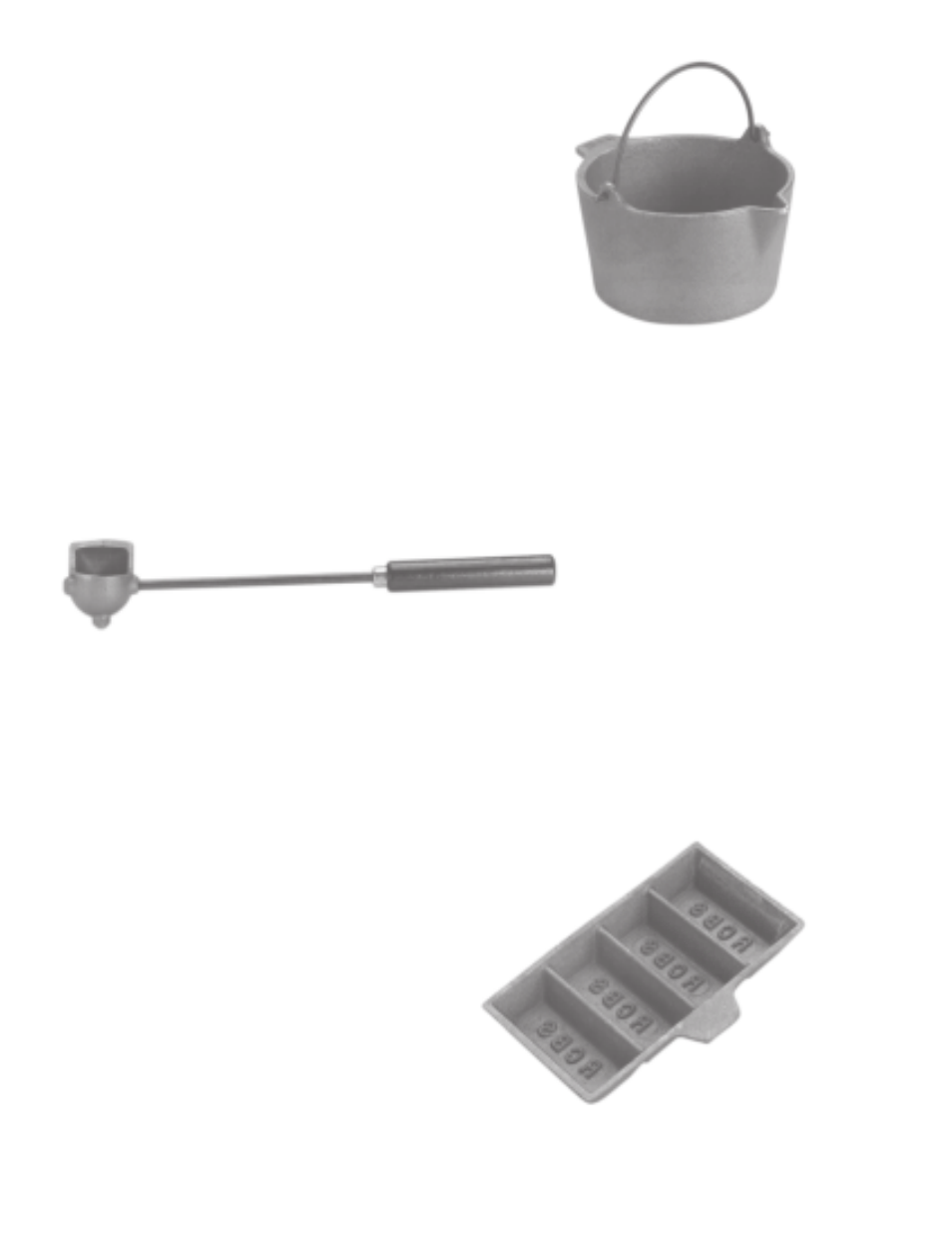 Lead pot, Lead dipper, Ingot mould | RCBS Bullet Casting Accessories User Manual | Page 3 / 4