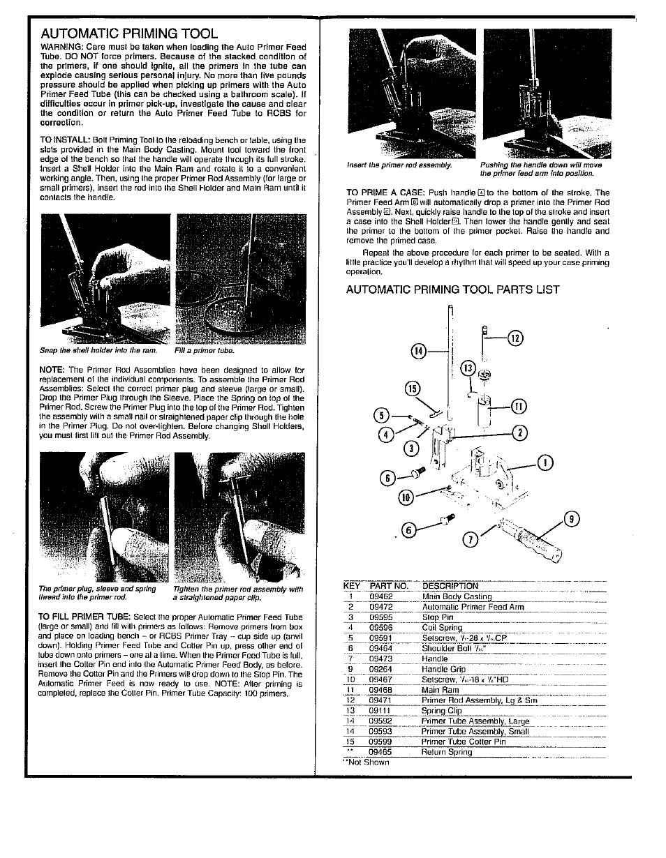 RCBS Priming Tools and Accessories User Manual | Page 3 / 9