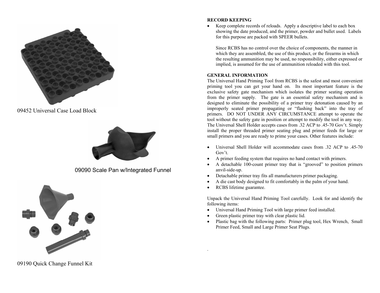 RCBS Universal Hand Priming Tool User Manual | Page 3 / 6