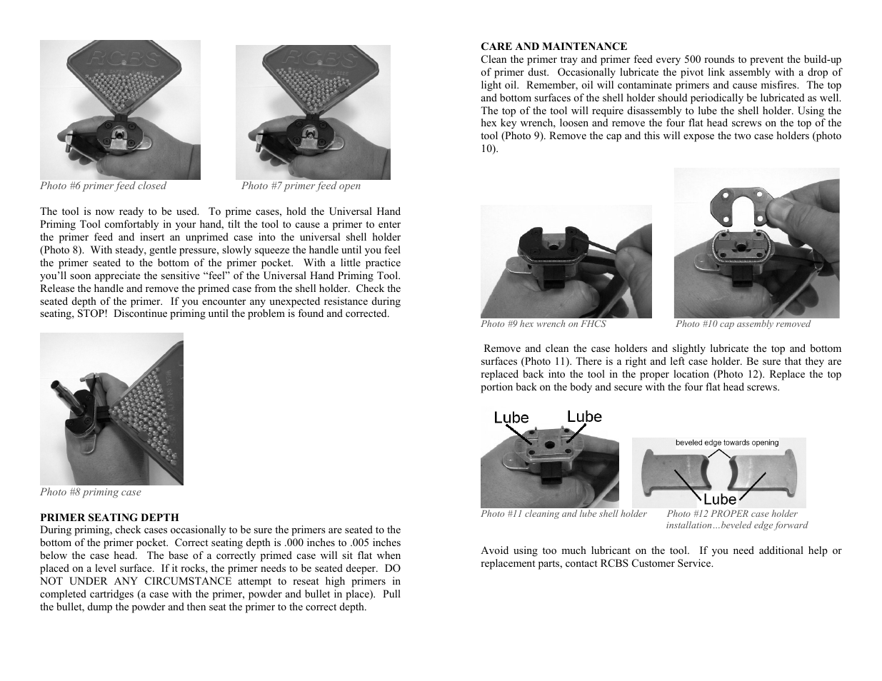 RCBS Universal Hand Priming Tool User Manual | Page 6 / 6