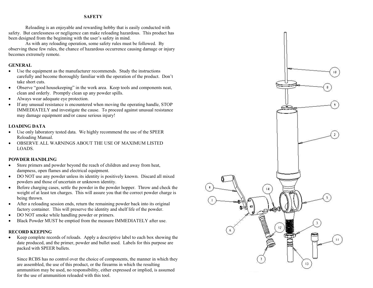 RCBS Black Powder Measure Measure User Manual | Page 2 / 4
