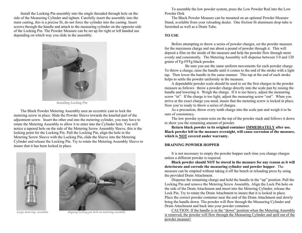 RCBS Black Powder Measure Measure User Manual | Page 4 / 4