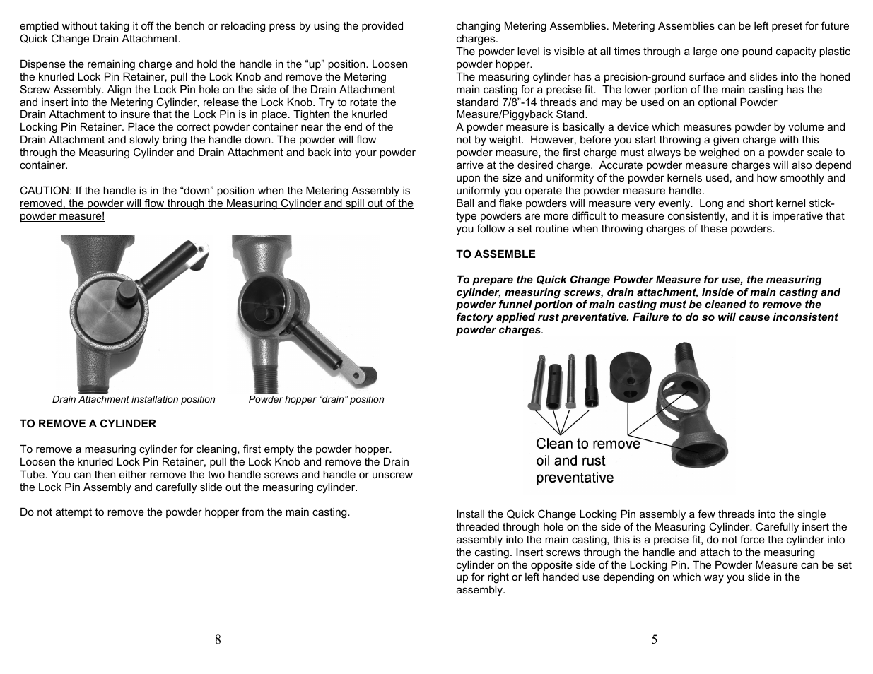 RCBS QC Powder Measure User Manual | Page 5 / 6