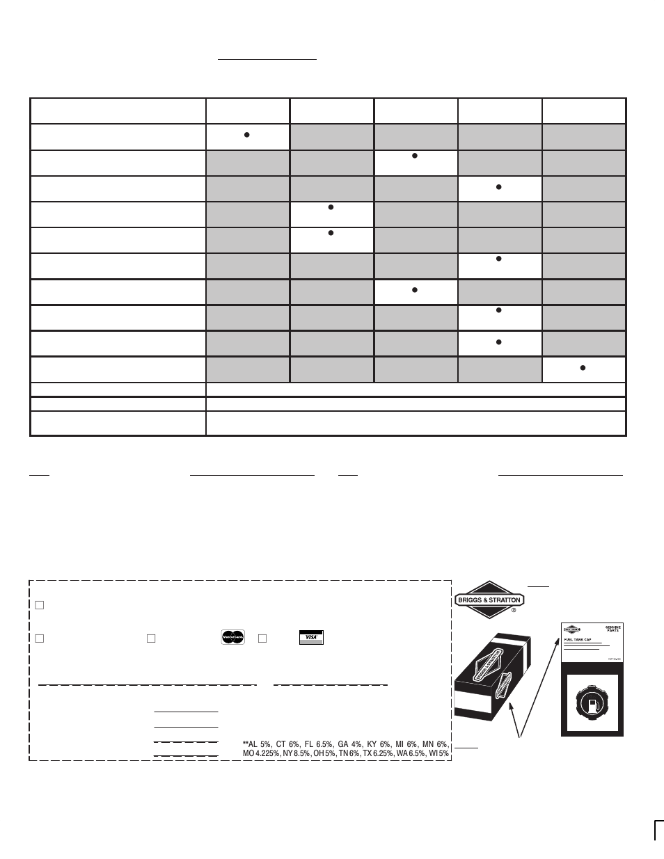 Maintenance schedule | Briggs & Stratton 28U700 User Manual | Page 8 / 12