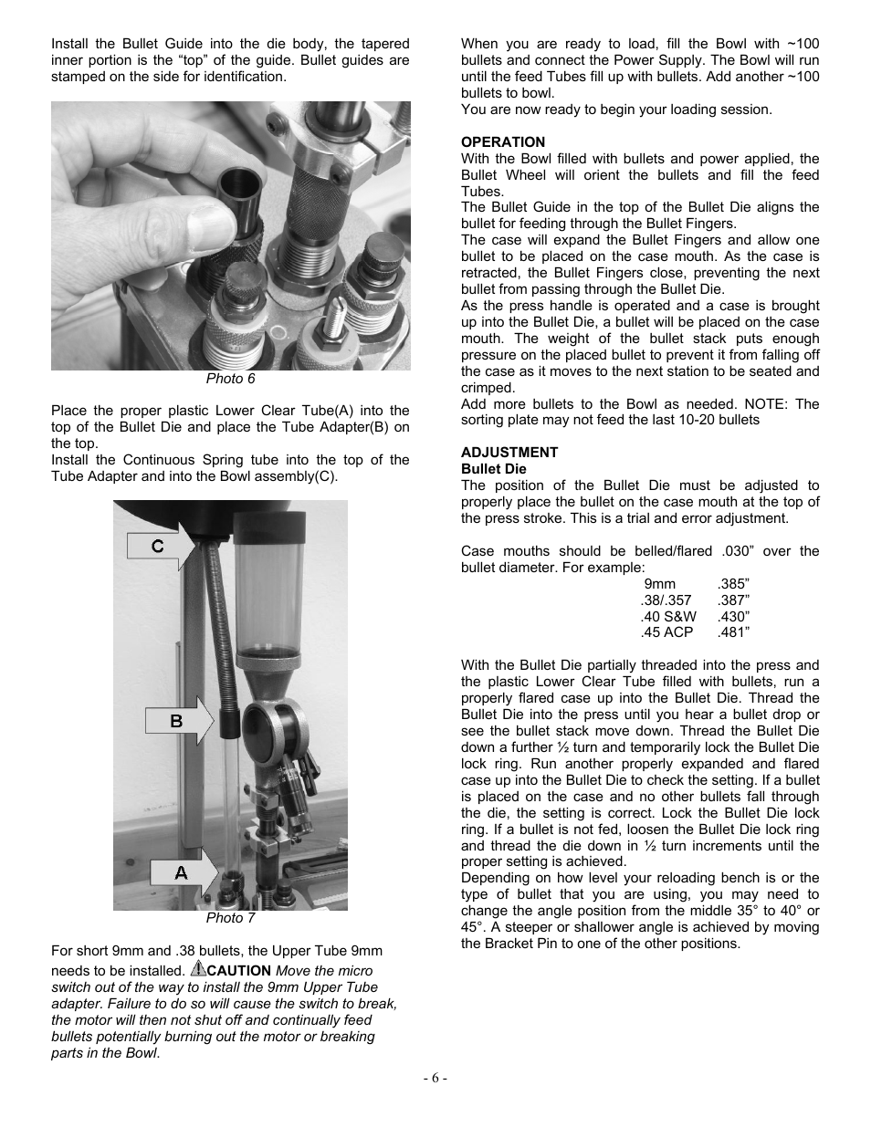 RCBS Bullet Feeder - Pistol Kit User Manual | Page 6 / 12