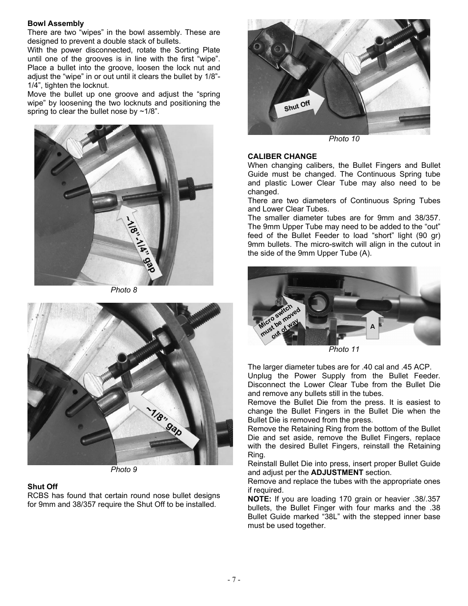 RCBS Bullet Feeder - Pistol Kit User Manual | Page 7 / 12